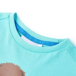 Kortærmet T-shirt til børn str. 140 akvamarinblå