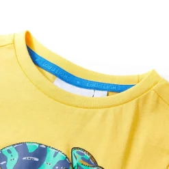 Kortærmet T-shirt til børn str. 104 lys okkergul