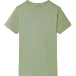 Kortærmet T-shirt til børn str. 116 lys kakifarve