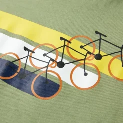 Kortærmet T-shirt til børn str. 116 lys kakifarve