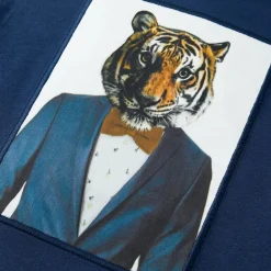 Kortærmet T-shirt til børn str. 128 mørk mørkeblå