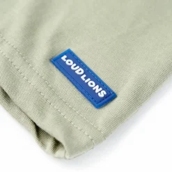 Kortærmet T-shirt til børn str. 116 lys kakifarve