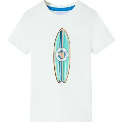 Kortærmet T-shirt til børn str. 116 ecrufarvet