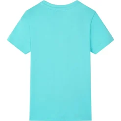 Kortærmet T-shirt til børn str. 116 akvamarinblå