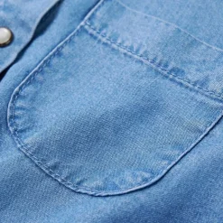 Langærmet kjole til børn str. 104 marineblå og denimblå