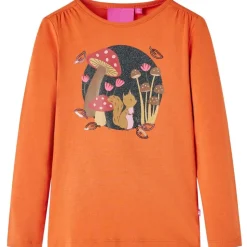 Langærmet T-shirt til børn str. 92 cm orange