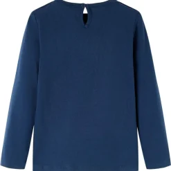 Langærmet T-shirt til børn str. 92 marineblå