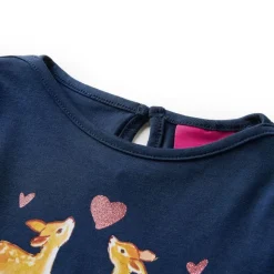 Langærmet T-shirt til børn str. 92 marineblå