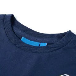 Langærmet T-shirt til børn str. 92 marineblå