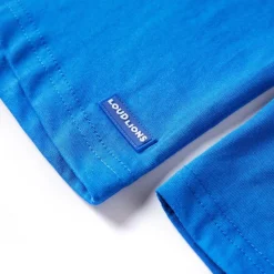 Langærmet T-shirt til børn str. 128 koboltblå