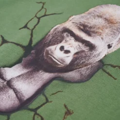 Langærmet T-shirt til børn str. 104 lys kakifarve