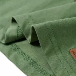 Langærmet T-shirt til børn str. 104 lys kakifarve