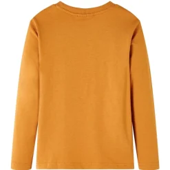 Langærmet T-shirt til børn str. 104 okkergul