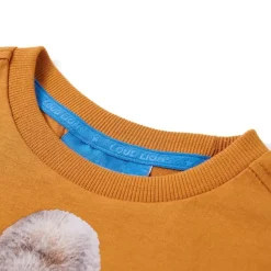 Langærmet T-shirt til børn str. 104 okkergul