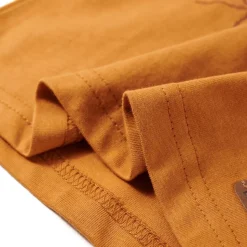 Langærmet T-shirt til børn str. 104 okkergul
