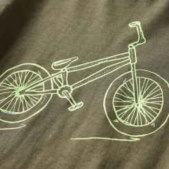 Langærmet T-shirt til børn str. 92 kakifarvet