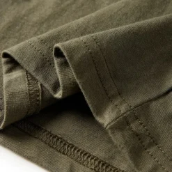 Langærmet T-shirt til børn str. 92 kakifarvet