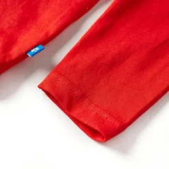 Langærmet T-shirt til børn str. 104 rød