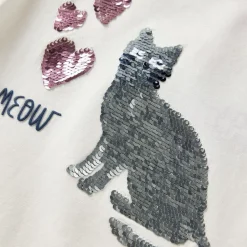 Langærmet T-shirt til børn str. 104 ecrufarvet
