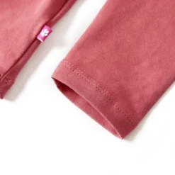 Langærmet T-shirt til børn str. 92 gammelrosa