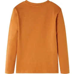 Langærmet T-shirt til børn str. 92 okkergul