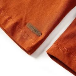 Langærmet T-shirt til børn str. 104 rustfarvet