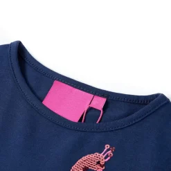 Langærmet T-shirt til børn str. 104 marineblå