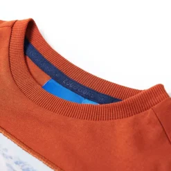Langærmet T-shirt til børn str. 104 rustfarvet