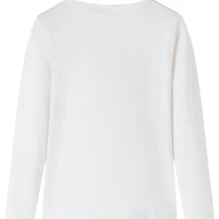 Langærmet T-shirt til børn str. 104 ecrufarvet