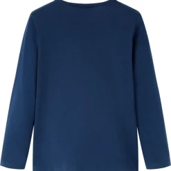 Langærmet T-shirt til børn str. 116 marineblå