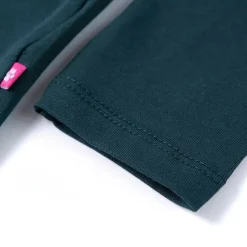 Langærmet T-shirt til børn str. 104 mørkegrøn
