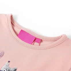 Langærmet T-shirt til børn str. 92 lyserød