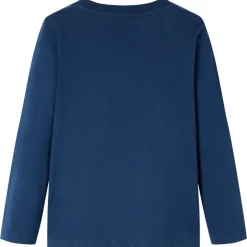 Langærmet T-shirt til børn str. 104 marineblå
