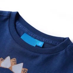 Langærmet T-shirt til børn str. 104 marineblå