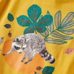 Langærmet T-shirt til børn str. 116 okkergul