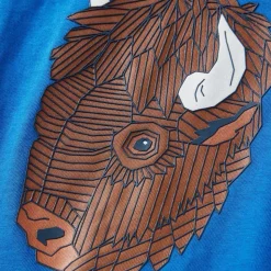 Langærmet T-shirt til børn str. 116 koboltblå