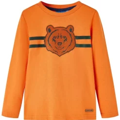 Langærmet T-shirt til børn str. 92 cm orange