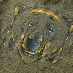 Langærmet T-shirt til børn str. 104 kakimeleret