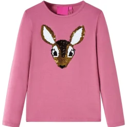 Langærmet T-shirt til børn str. 92 pink