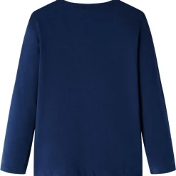 Langærmet T-shirt til børn str. 104 marineblå