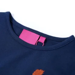 Langærmet T-shirt til børn str. 104 marineblå