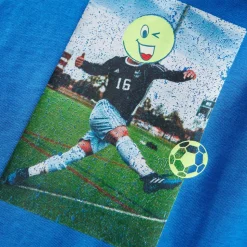 Langærmet T-shirt til børn str. 116 koboltblå