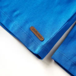 Langærmet T-shirt til børn str. 116 koboltblå
