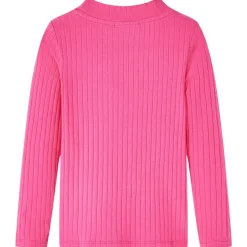 Langærmet T-shirt til børn str. 92 ribstrikket lyserød
