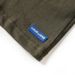 Langærmet T-shirt til børn str. 104 kakifarvet