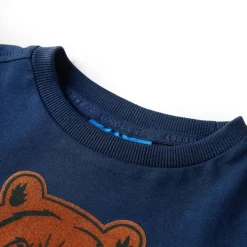 Langærmet T-shirt til børn str. 92 marineblå
