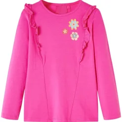 Langærmet T-shirt til børn str. 104 cm pink