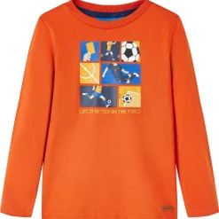 Langærmet T-shirt til børn str. 92 orange