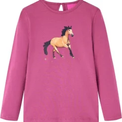 Langærmet T-shirt til børn str. 92 cm pink