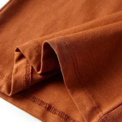 Langærmet T-shirt til børn str. 92 cognacfarvet